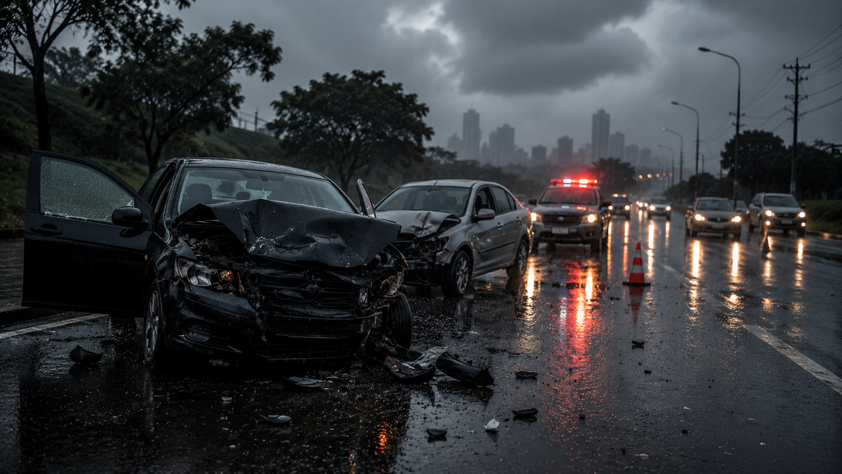 Leia mais sobre o artigo Carro derrapou e bateu na chuva? Saiba como agir e como pedir um guincho em Porto Alegre